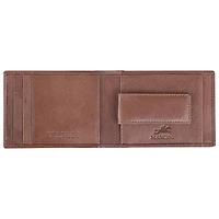 Portefeuille RFID en cuir véritable avec pince à billets et fenêtre pour carte d'identité Bellagio de Mancini - Brun