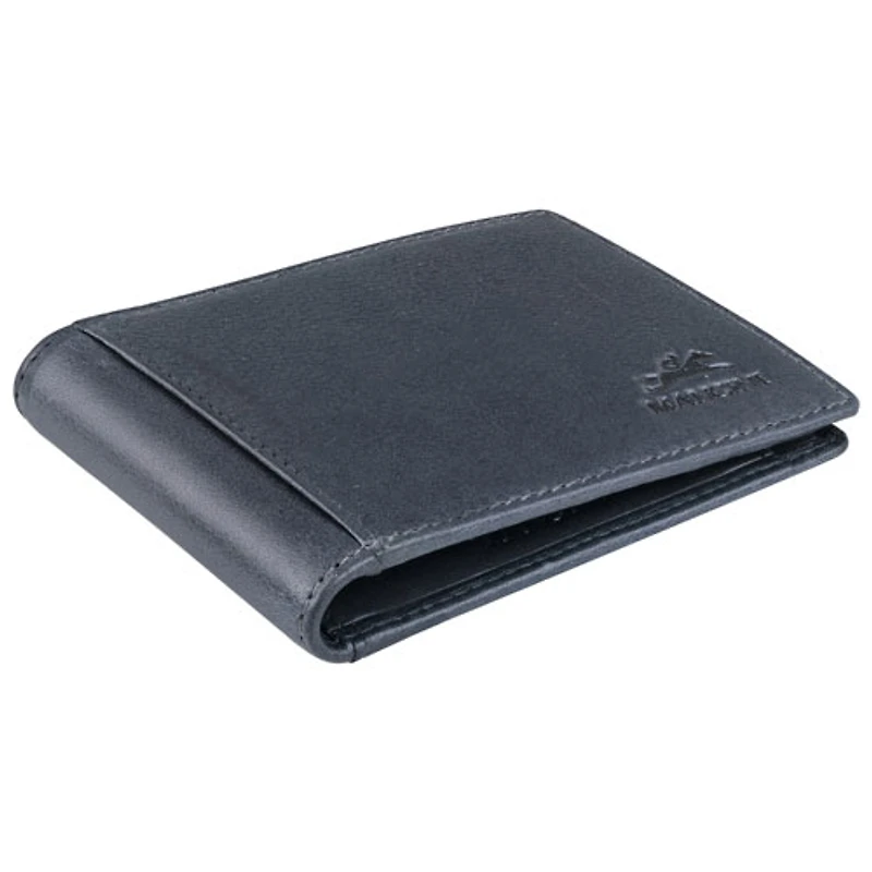 Portefeuille RFID en cuir véritable avec pince à billets et fenêtre pour carte d'identité Bellagio de Mancini - Gris