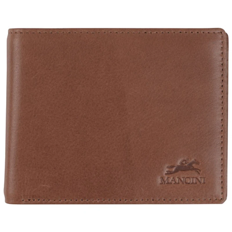 Portefeuille RFID à deux volets en cuir véritable Bellagio de Mancini - Brun