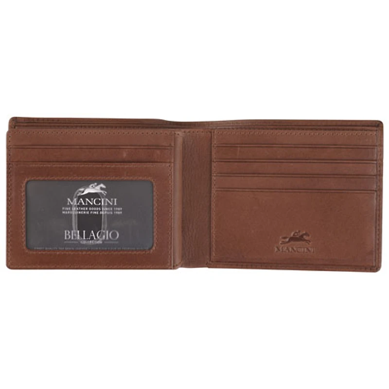 Portefeuille RFID à deux volets en cuir véritable Bellagio de Mancini - Brun