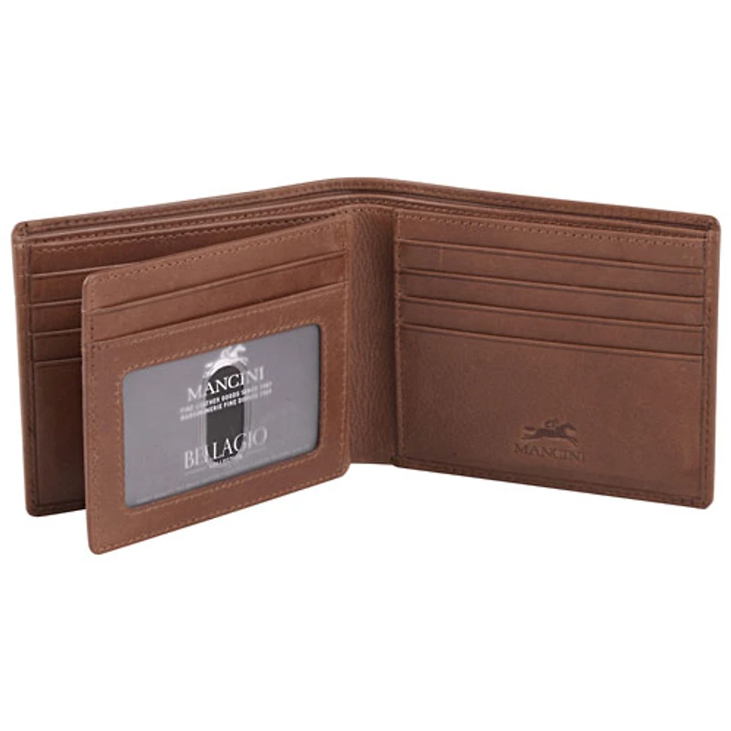 Portefeuille RFID à deux volets en cuir véritable Bellagio de Mancini - Brun