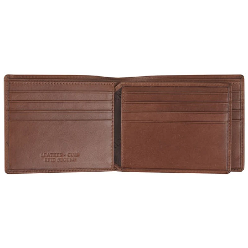 Portefeuille RFID à deux volets en cuir véritable Bellagio de Mancini - Brun