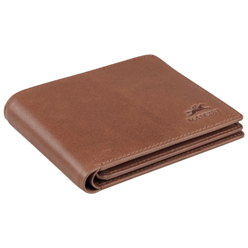 Portefeuille RFID à deux volets en cuir véritable Bellagio de Mancini - Brun