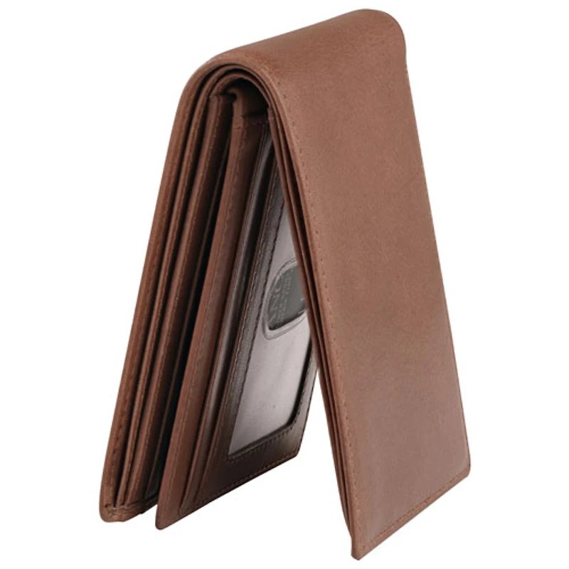 Portefeuille RFID à deux volets en cuir véritable Bellagio de Mancini - Brun