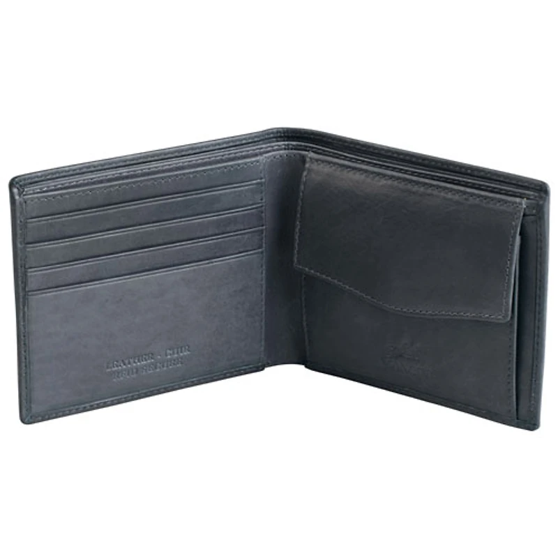 Portefeuille RFID à 2 volets en cuir véritable avec porte-monnaie Bellagio de Mancini - Gris