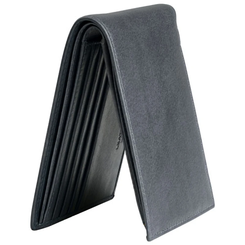 Portefeuille RFID à 2 volets en cuir véritable avec porte-monnaie Bellagio de Mancini - Gris
