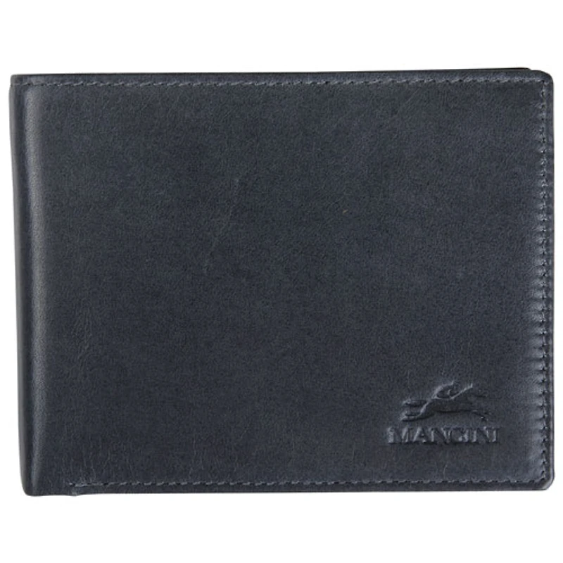 Portefeuille RFID à deux volets en cuir véritable avec volet gauche Bellagio de Mancini - Gris