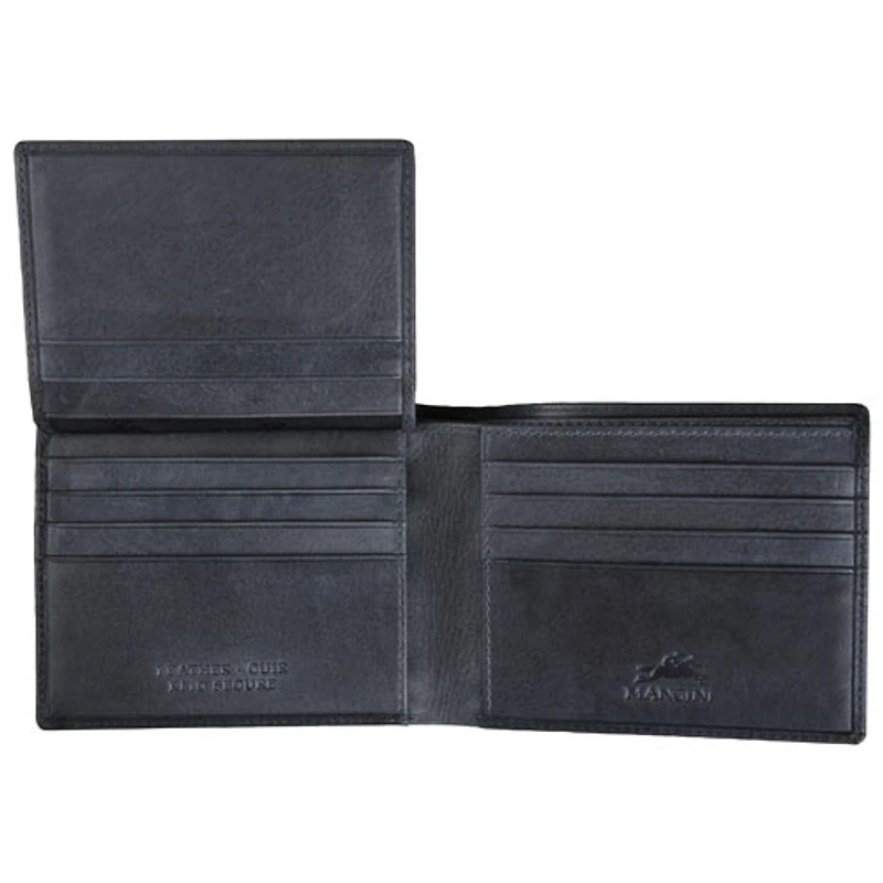 Portefeuille RFID à deux volets en cuir véritable avec volet gauche Bellagio de Mancini - Gris
