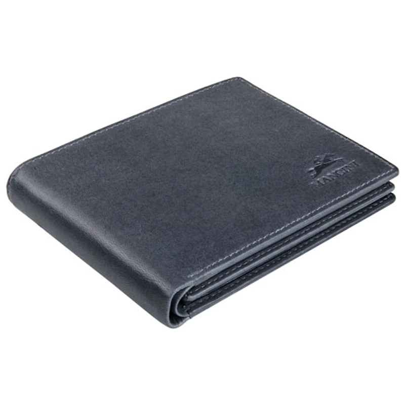 Portefeuille RFID à deux volets en cuir véritable avec volet gauche Bellagio de Mancini - Gris