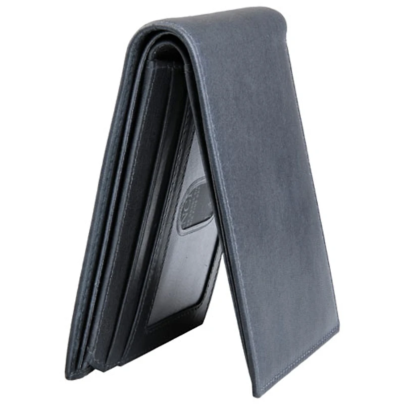 Portefeuille RFID à deux volets en cuir véritable avec volet gauche Bellagio de Mancini - Gris