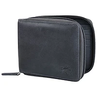 Portefeuille RFID à deux volets en cuir véritable avec fermeture à glissière Bellagio de Mancini - Gris