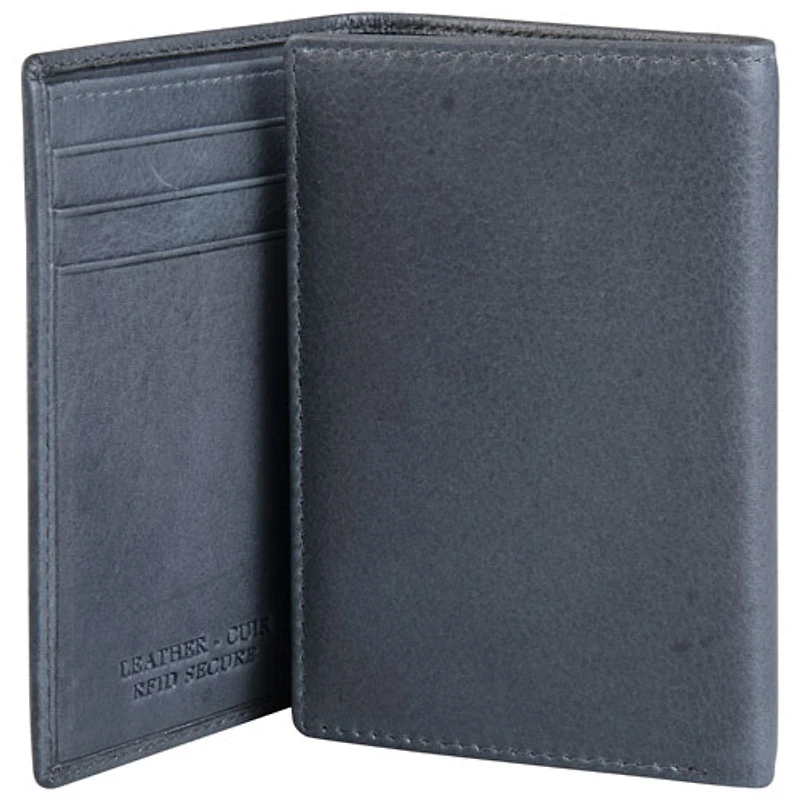 Mancini Bellagio RFID Genuine Leather Tri-fold Wallet - Grey