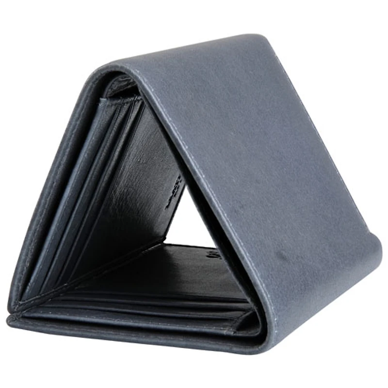 Mancini Bellagio RFID Genuine Leather Tri-fold Wallet - Grey