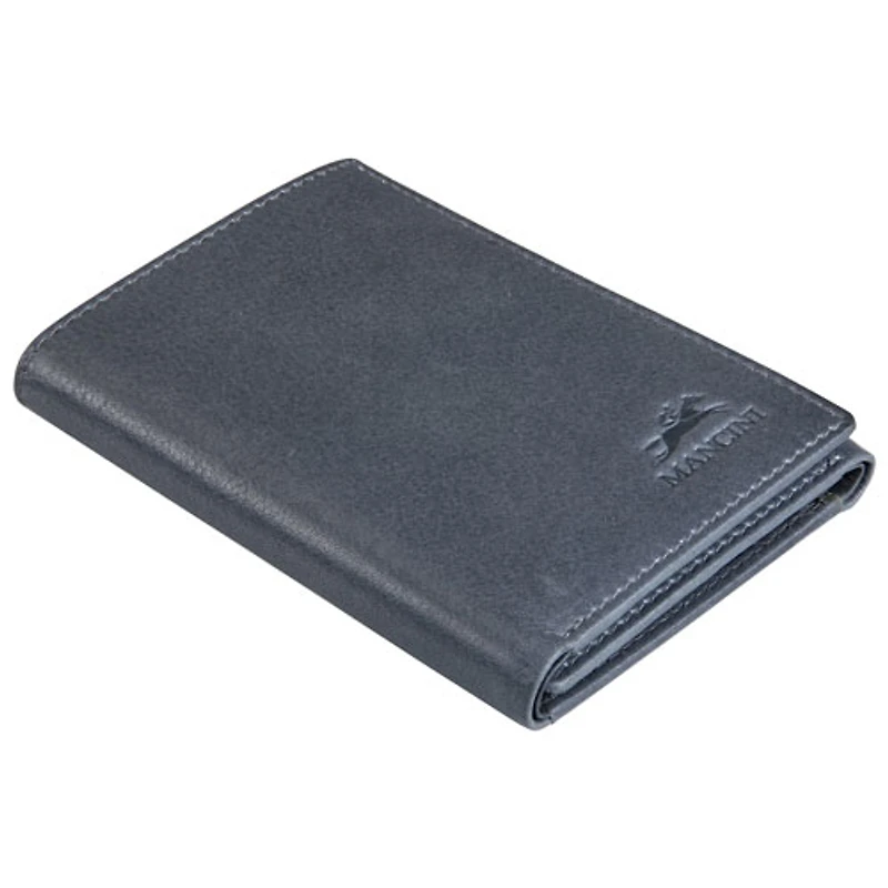 Mancini Bellagio RFID Genuine Leather Tri-fold Wallet - Grey