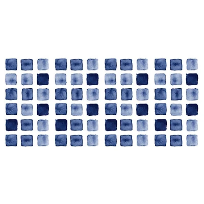 Décalcomanies murales avec motif de bloc à l'aquarelle de RoomMates - Bleu