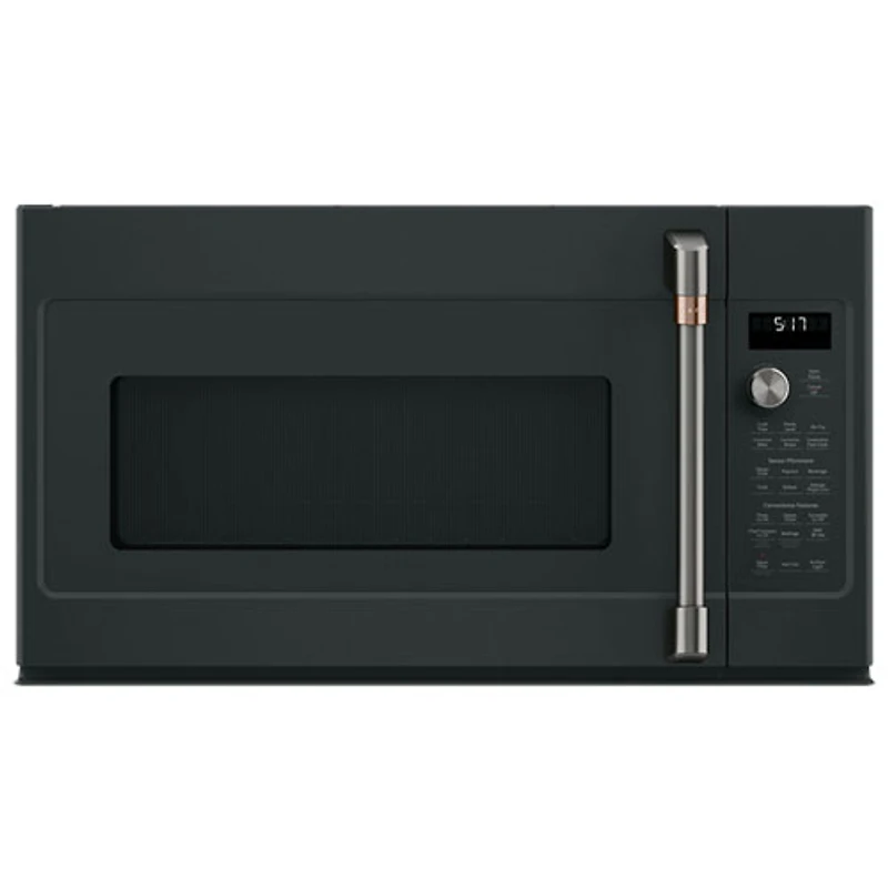 Micro-ondes à convection à hotte intégrée avec friteuse à air chaud Café - 1,7 pi³ - Noir mat