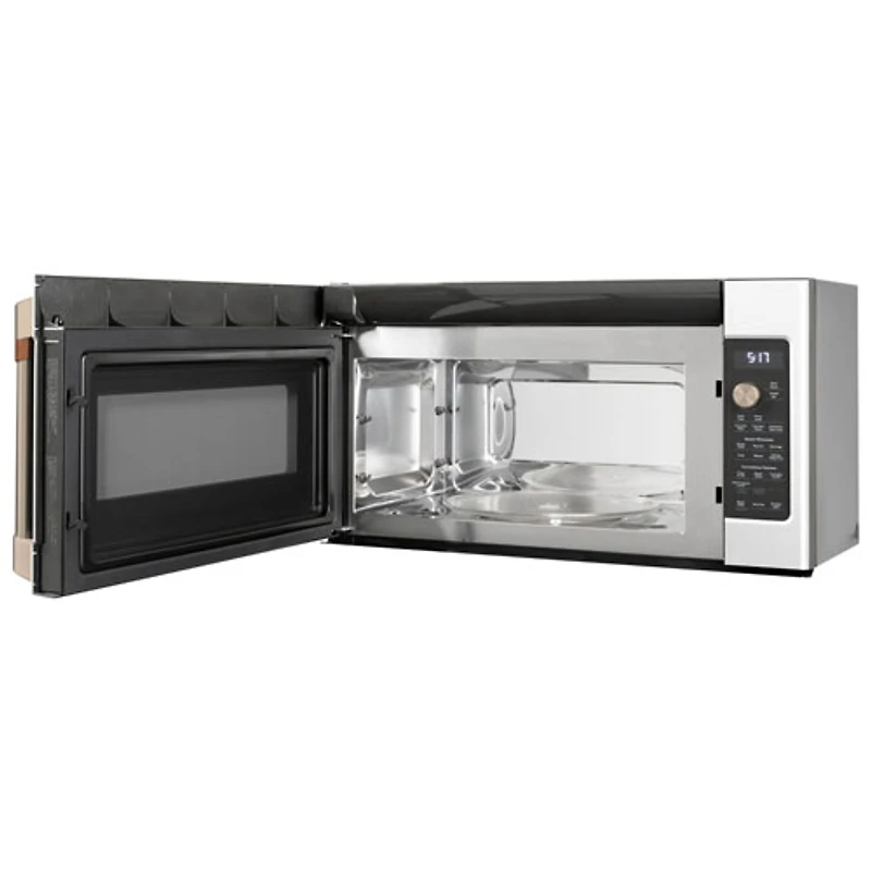 Micro-ondes à convection à hotte intégrée avec friteuse à air chaud Café - 1,7 pi³ - Acier inoxydable
