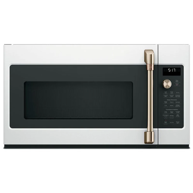 Micro-ondes à convection à hotte intégrée avec friteuse à air chaud Café - 1,7 pi³ - Blanc mat