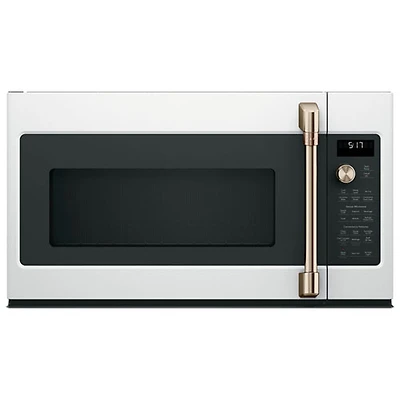 Micro-ondes à convection à hotte intégrée avec friteuse à air chaud Café - 1,7 pi³ - Blanc mat