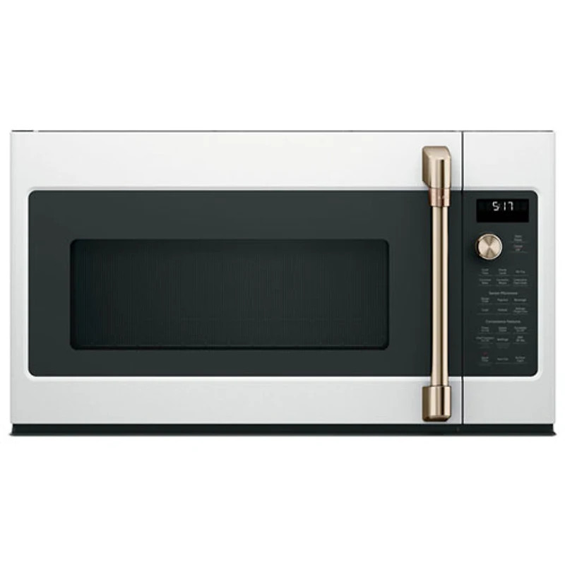 Micro-ondes à convection à hotte intégrée avec friteuse à air chaud Café - 1,7 pi³ - Blanc mat