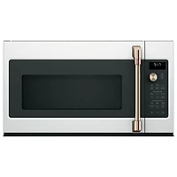 Micro-ondes à convection à hotte intégrée avec friteuse à air chaud Café - 1,7 pi³ - Blanc mat