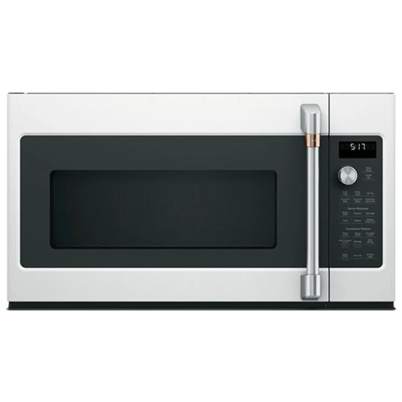 Micro-ondes à convection à hotte intégrée avec friteuse à air chaud Café - 1,7 pi³ - Blanc mat