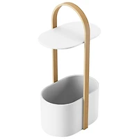 Bellwood Modern Oval End Table - White/Natural