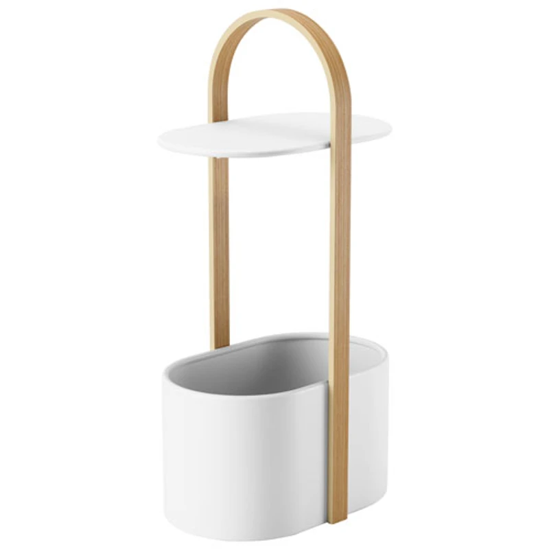 Bellwood Modern Oval End Table - White/Natural