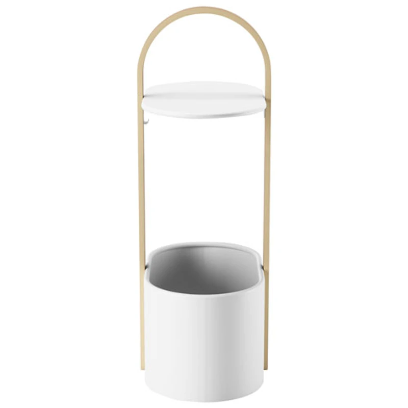 Bellwood Modern Oval End Table - White/Natural