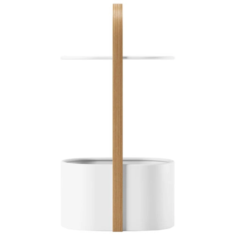Bellwood Modern Oval End Table - White/Natural