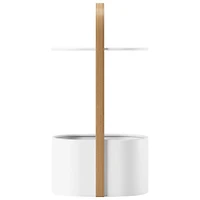 Bellwood Modern Oval End Table - White/Natural