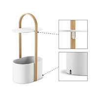 Bellwood Modern Oval End Table - White/Natural