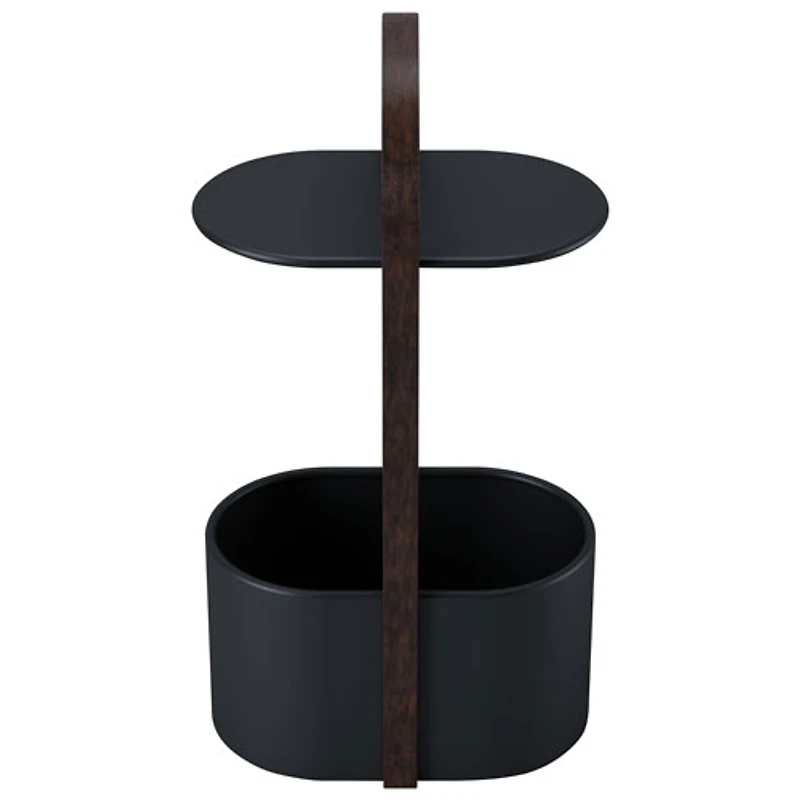 Table d'extrémité ovale moderne Bellwood - Blanc/Noyer
