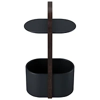 Table d'extrémité ovale moderne Bellwood - Blanc/Noyer