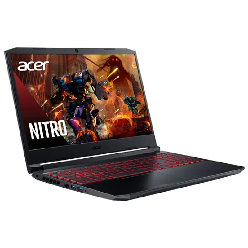 Portable de jeu de 15,6 po Nitro 5 d'Acer - Noir (Core i5-11400H d'Intel/SSD 512 Go/RAM 8 Go/GTX 3050/Windows 11)