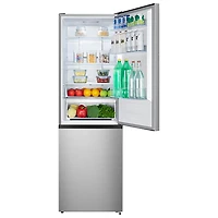 Réfrigérateur à congélateur inférieur à profondeur de comptoir 10,8 pi³ 24 po de Hisense (RB12A2CSE) - Titane