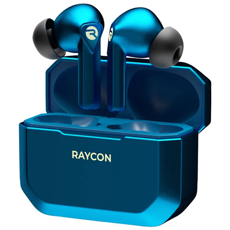 Écouteurs boutons de jeu 100 % sans fil à isolation sonore de Raycon - Bleu