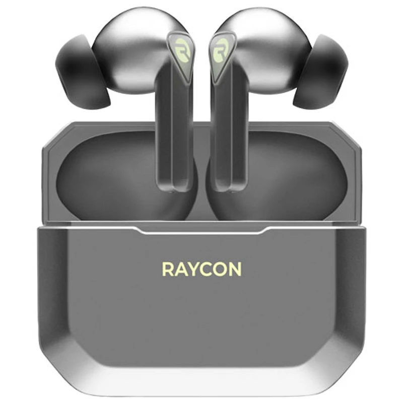 Écouteurs boutons de jeu 100 % sans fil à isolation sonore de Raycon - Argenté