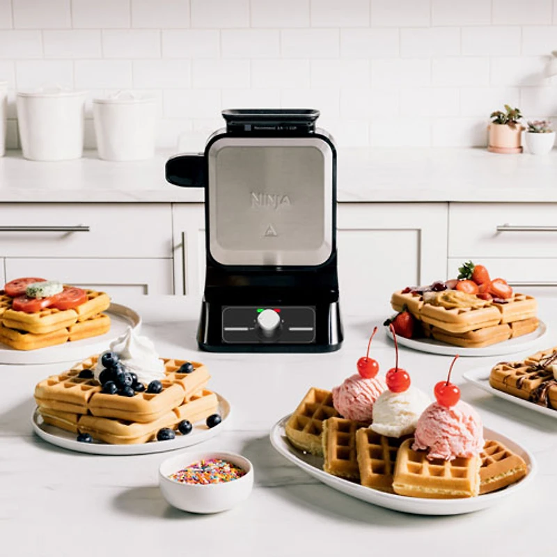 Ninja Foodi Belgian Waffle Maker - Black/Silver