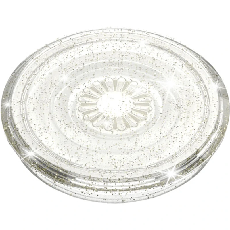 PopSockets PopGrip Universal Cell Phone Expanding Grip & Stand -Clear Transparent Silver
