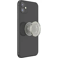PopSockets PopGrip Universal Cell Phone Expanding Grip & Stand -Clear Transparent Silver