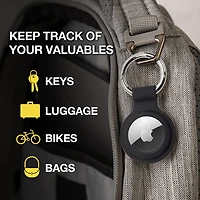 Scosche Silicone Protective Key Ring Holder for Airtag - 4 Pack - Black/Red/White/Blue