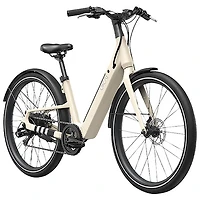 Vélo de ville électrique à cadre bas de 500 W Stride d'OKAI avec autonomie maximale de 64 km - Sable du désert