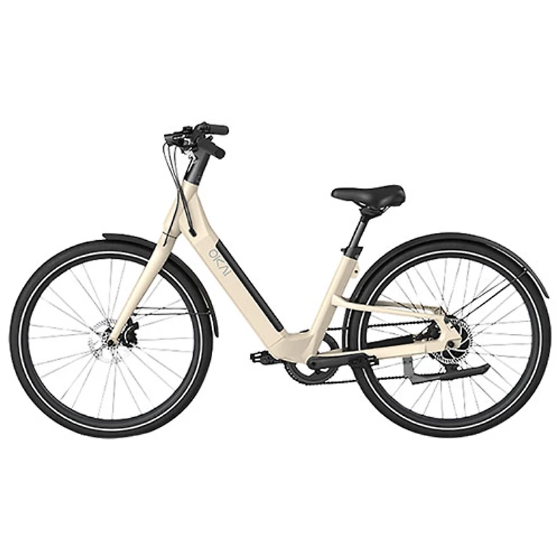 Vélo de ville électrique à cadre bas de 500 W Stride d'OKAI avec autonomie maximale de 64 km - Sable du désert