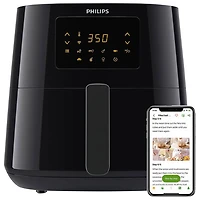 Friteuse à air chaud connectée Essential XL de Philips - 1,2 kg/6,5 pte - Noir