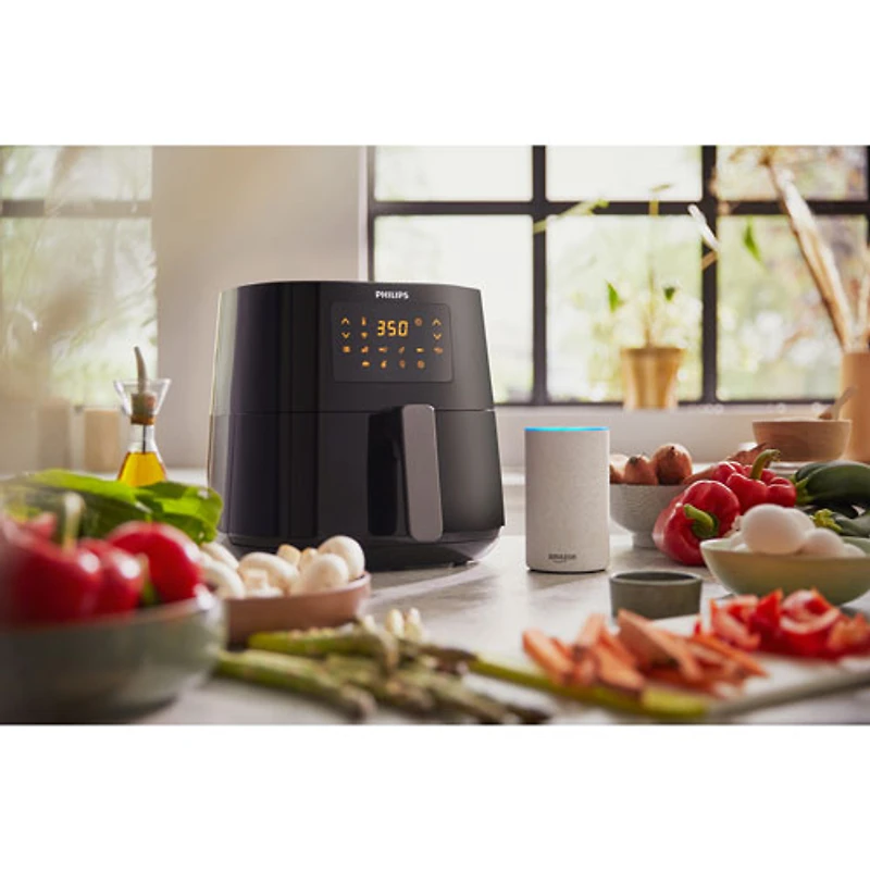 Friteuse à air chaud connectée Essential XL de Philips - 1,2 kg/6,5 pte - Noir