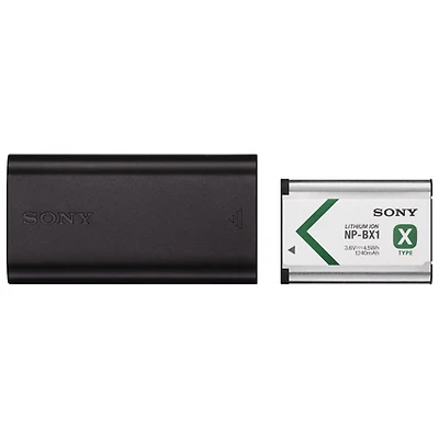 Trousse avec chargeur de voyage pratique de Sony pour batterie au lithium-ion rechargeable NP-BX1 de type X
