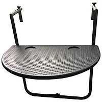 Table d'appoint de patio pliante ovale traditionnelle à 2 places Balconu - Noir