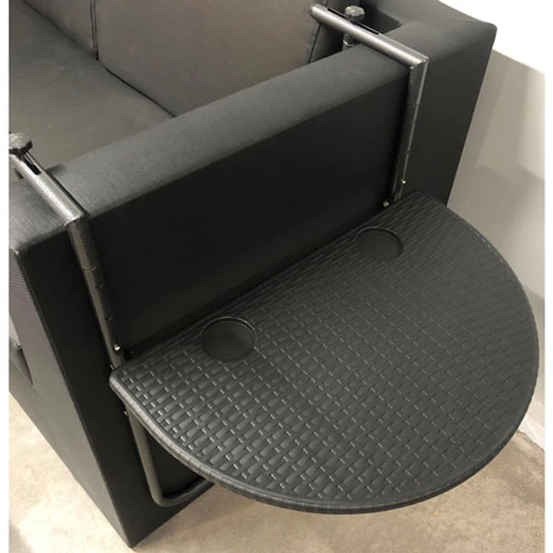 Table d'appoint de patio pliante ovale traditionnelle à 2 places Balconu - Noir