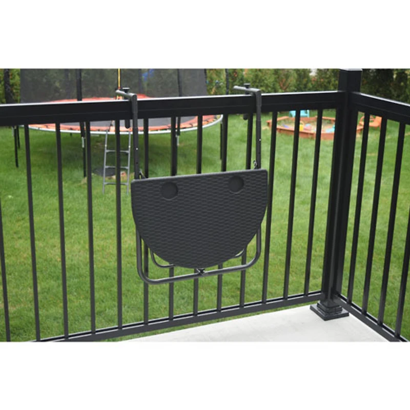 Table d'appoint de patio pliante ovale traditionnelle à 2 places Balconu - Noir